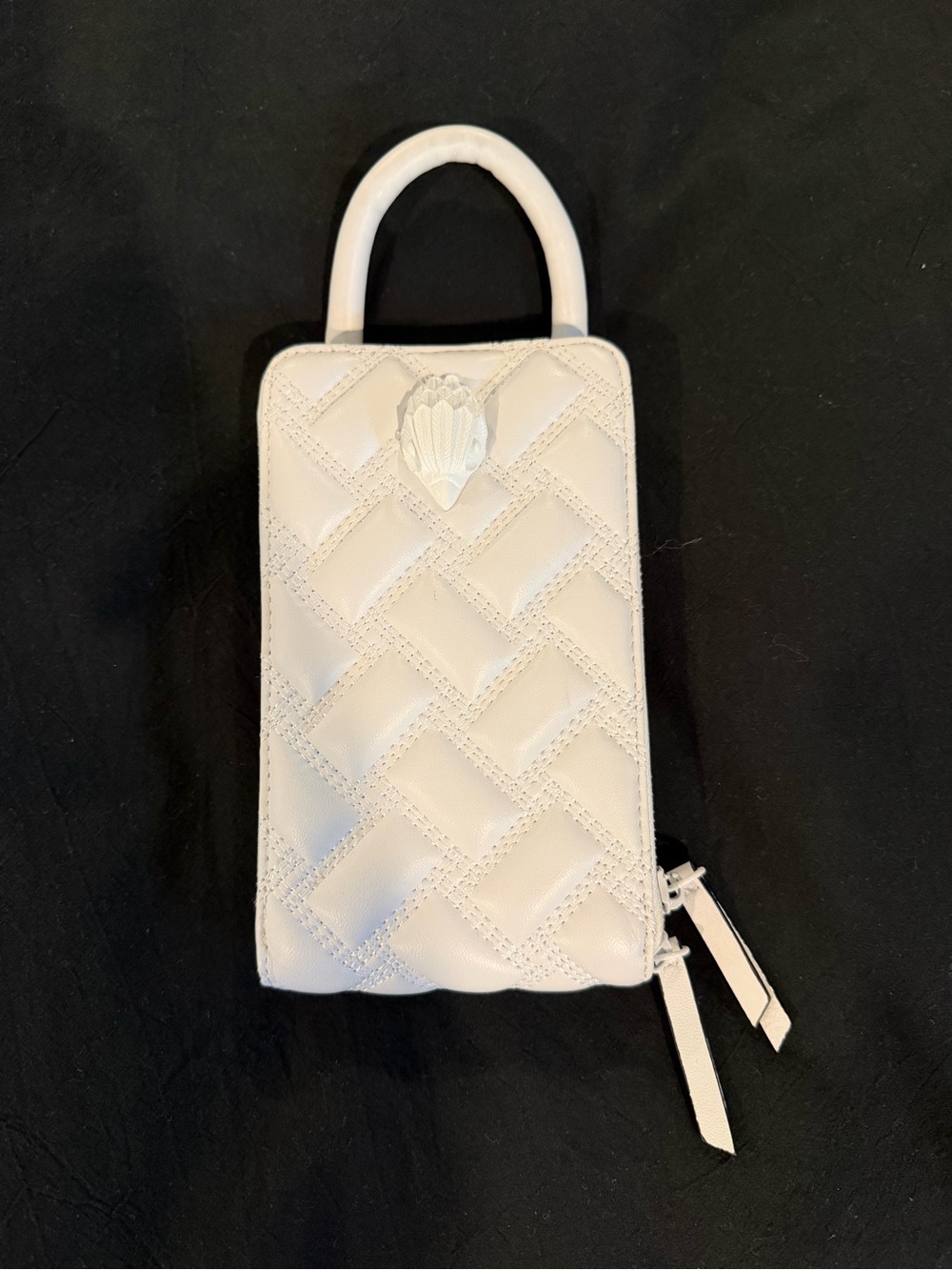 Kurt Geiger White Quilted Top-Handle Crossbody Bag